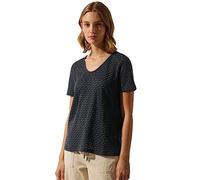 Street One A320217 Maglietta Estiva con Motivo Burn out, Nero, 40 Donna