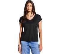 Street One A323174 Camicia Wording Effetto Lino, Nero, 50 Donna