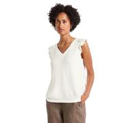 Street One A323507 Top con Scollo a V con Dettagli all'Uncinetto, Bianco Sporco, 50 Donna