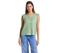 Street One A323507 Top con Scollo a V con Dettagli all'Uncinetto, Verde Giada Morbida, 40 Donna