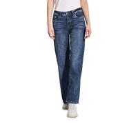 Street One A378939 Jeans a Gamba Larga, Blu Scuro Slavato, 36W x 30L Donna