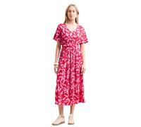 Street One Abito Midi con Dettaglio Smock Salsa Rosso 44