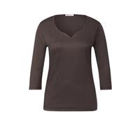 Street One, ,Blouses & Shirts ,Donna ,Marrone ,S T-shirt a Maniche Lunghe in Cotone