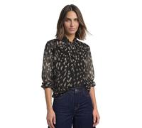 Street One Camicetta da Donna a Maniche Lunghe in Chiffon con Fiocco 3413736, Nero, 46