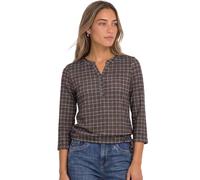 Street One Camicia a Maniche a 3/4 con Scollo Split e Stampa Seta Marrone 46
