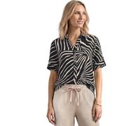 Street One Camicia a Maniche Corte con Dettagli Turnover Black 40