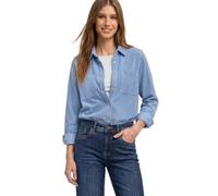 Street One Camicia a Maniche Lunghe in Velluto a Coste con Bottoni, Blu Nord, 36