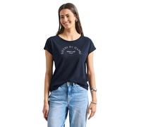 Street One Dropped Shoulder Shirt mit Rundhals Deep Blue 38