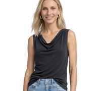 Street One Look Seta Top con Scollo a Cascata Nero 36