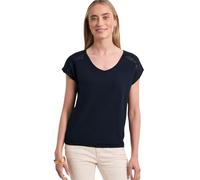 Street One Maglia con Scollo a V e Dettagli Crochet Blu Profondo 46