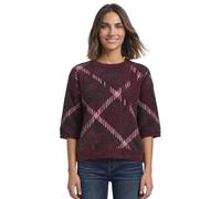 Street One Maglione da Donna a Maniche Corte con Scollo Rotondo e Motivo 3017799, Rosso Rustico, 42