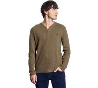 Street One MEN 3226986 Morbida Maglietta Henley Slub, Cenere Marrone, XXL Uomo