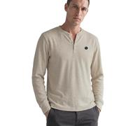 Street One Men Camicia da Uomo a Maniche Lunghe Henley Effetto Melange 3231276, Basic Beige, L