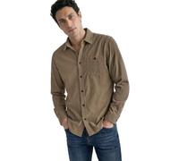 Street One Men Camicia da Uomo a Maniche Lunghe in Velluto a Coste in Tinta Unita 3300714, Ottone Marrone, XL