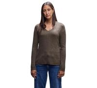 Street One Nomad Brown Mel, 3015726 Maglione Strutturato con Scollo a V, 48 Donna