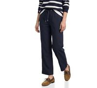 Street One Pantaloni Dritti con Dettagli Turnover Blu Scuro 40