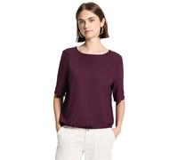 Street One Studio 3412059 Camicia con Orlo Elastico, Rosso Prugna Scuro, 46 Donna
