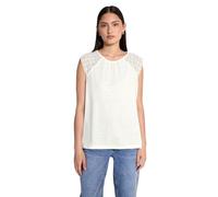 Street One Studio F323598 Top in Lino con Pizzo, Bianco Sporco, 44 Donna
