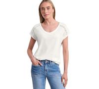 Street One T-Shirt con Scollo a V e Dettagli Crochet off White 34