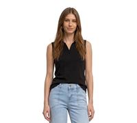 Street One Top in Struttura a Costine con Colletto Polo Nero 34