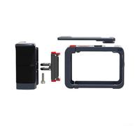Street Photography - Kit di accessori per DJI-Osmo Action 6, gabbia in metallo con manico in legno con venature, impugnatura magnetica a sgancio rapido da 1/4" (blu)