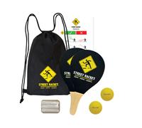 Schildkröt Funsports Set di Street Racket, 2 Racchette in Legno, 2 Softball, Gesso per Segnare il Campo di Gioco, in una Borsa, 970115