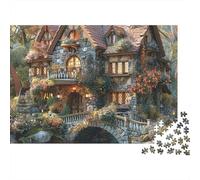 Street Side Cottage Puzzle 1000 Pezzi Castle Bridge House in Cartone Spessore Per Bambini 12+ Decorare Casa Regalo Facile Da Assemblare Offerta Speciale Non Deformabile 52x38cm/1000pcs
