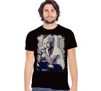 street style Genius Einstein Tatuato Color & Grey 18-84 T-Shirt Urban Men Uomo 100% Cotone Fiammato (Black/Color, XL)