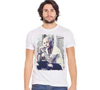 street style Genius Einstein Tatuato Color & Grey 18-84 T-Shirt Urban Men Uomo 100% Cotone Fiammato (White/Color, XXL)