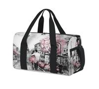 Street View Torre Eiffel Borsone sportivo Parigi Torre Eiffel Weekend Pernottamento Borsa Tote Borsone Casual Viaggio Palestra Borsoni per Bambini Ragazze Ragazzi Donne Uomini