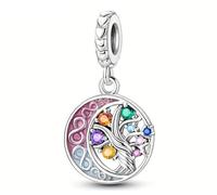 Streetculture Albero della Vita, Forza Forza Famiglia Amici - Charm Argento 925 Braccialetto Ciondolo Ciondolo Accessori Regalo Argento Sterling, B/H/T ca.: 14 x 26 x 3 mm / Maxi.Band: 4.9 mm, Argento