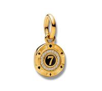 Streetculture Chip da gioco Casino Lucky N. 7 Jeton gioco d'azzardo Las Vegas Style - Charm in argento sterling 925 placcato oro - bracciale bracciale collana ciondolo