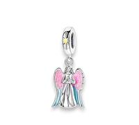 Streetculture Ciondolo a forma di angelo custode, con religione, chiesa, fede, in argento Sterling 925, B/H/T: 10 x 25 x 4 mm / Max.Armbänder bis 5 mm, Argento sterling, Nessuna pietra preziosa