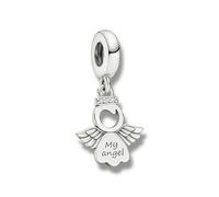 Streetculture Ciondolo in argento Sterling "My Angel" - Angelo con ali e zirconi - simbolo di protezione e ricordo - adatto per braccialetti e collane