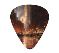 Streets in the Rain - Confezione da 12 plettri per chitarra, 4 pezzi in ciascuna delle 3 misure, adatti per una vasta gamma di strumenti a corda