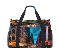 Streets of New York City stampa borse da notte per donne e uomini borsa a tracolla borsa a tracolla per viaggi essenziali da viaggio, nero, Taglia unica