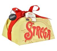 Strega Alberti Panettone Soffice Farcito con Crema al Liquore Strega, Uvetta e Canditi 1kg (2023) con Portachiavi CAIYA®