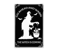 Strega Alla Ricerca Della Pozione Magica Halloween, Vai Avanti E Avvisa Che La Strega Sta Arrivando Cartello Decorativo Retrò Targa In Metallo Decorative Cartelli Metallo Per Casa Cucina Bar Pub