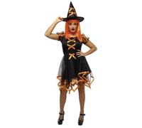 RUBIES Costume Strega Cuca per donna, Vestito e capello, Neo arancione, Ufficiale Rubies per Halloween, Carneval, Feste e cosplay
