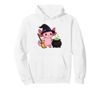 Strega Axolotl Halloween Carino Kawaii Animal Design Felpa con Cappuccio