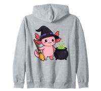 Strega Axolotl Halloween Carino Kawaii Animal Design Felpa con Cappuccio