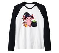 Strega Axolotl Halloween Carino Kawaii Animal Design Maglia con Maniche Raglan