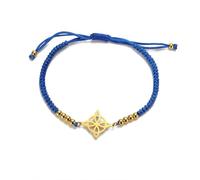 Strega Bracciale Nodo Irlandese Trinità Bracciale Nodo Celtico Fatto a mano Corda Intrecciata Bracciale Fortunato Corda Rossa Regolabile Coppia di Perline Triquetra Gioielli Amuleto Wiccano (blu)