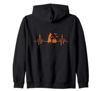 Strega Calderone Battito Cardiaco Linea ECG Halloween Felpa con Cappuccio