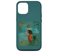Strega Cavalcando Una Scopa Con Un Vettore Di Arte Vintage Gatto Nero Custodia per iPhone 12/12 Pro