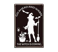 Strega Che Prepara Pozioni Di Halloween, Vai Avanti E Avvisa Che La Strega Sta Arrivando Cartello Decorativo Divertente Poster Metal Decorative Cartelli Metallo Per Cucina Bar Pub Garage