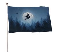 Strega che vola sul manico di scopa Silhouette Bandiera 3x5 Ft Outdoor Garden Bandiere Banner Decor Per Cortile Portico Prato Fattoria