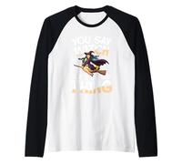 Strega Come la Sua Una brutta Cosa Scopa di Halloween Maglia con Maniche Raglan
