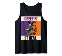 Strega Creepin' It, Vera Arte di Halloween, Stile Vintage Canotta
