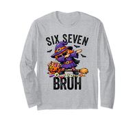 Strega Dabbing Sei Sette Bruh 6 7 Halloween 67 Bruh Maglia a Manica